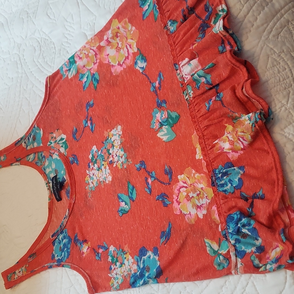 American Eagle Outfitters Red and Blue Vibrant Tank Top, Ruffle, Size Medium - Picture 7 of 7